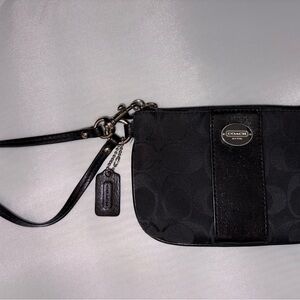 Coach Black Leather Wristlet